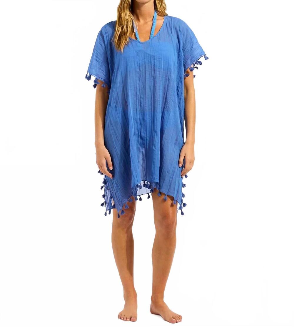 NEW SEAFOLLY amnesia kaftan coverup in sapphire